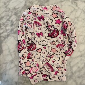 Adorable Pink Unicorn and Rainbow Kids Pajama Set